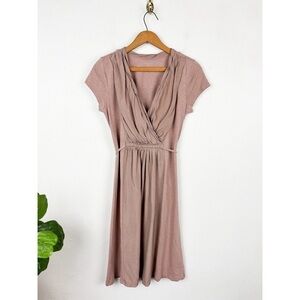 Garnet Hill Organic Cotton & Silk Drape Neck Dress Sz XS